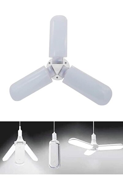 Taled Pervane Şeklinde Katlanabilir Led Ampul 3 Kollu Ayarlanabilir 40 Watt