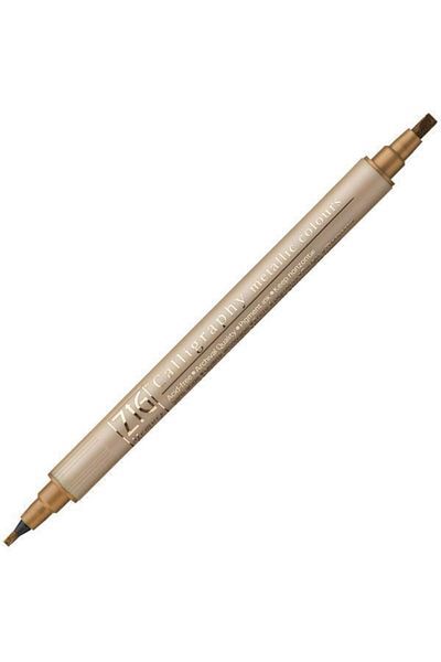 Zig Double Tip Gilded Calligraphy Pen 2 Mm 3.5 Mm 123 Metallic Copper