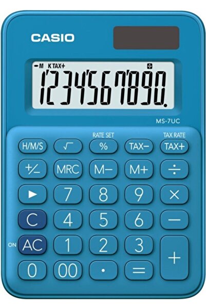 Casio Ms-7uc-bu 10 Hane Mavi Masa Üstü Hesap Makinesi