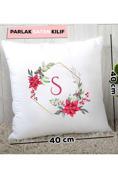 Hedizu Floral Letter S Pillow
