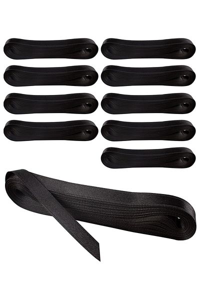 Evsay Satin Ribbon 10 Pcs1 Cm Black 10 Meters