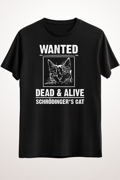 GreenMint تي شيرت رجالي أسود من نوع Schrodinger's Cat - تي شيرت كلاسيكي مضحك ...