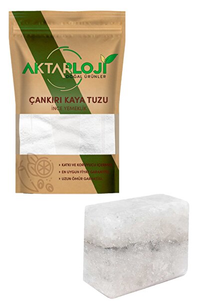 aktarloji 1 Kg Öğütülmüş Çankırı Kaya Tuzu Yemeklik + Büyük Boy Çankırı Tuz S...