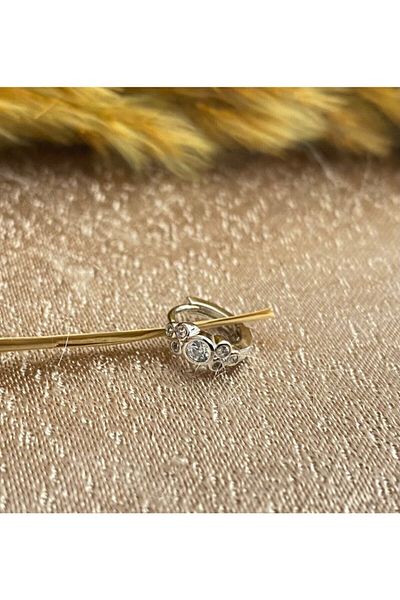 Markiz Takı Gray Piercing with Stones 8 Mm