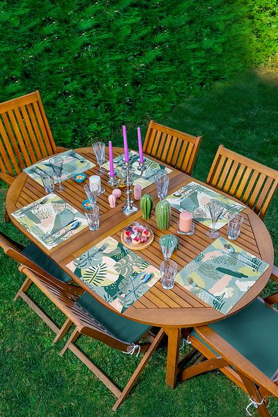 Realhomes Set de serviciu american pentru desen cu frunze tropicale Onedraw din 6 piese