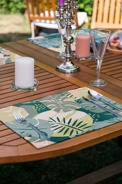 Realhomes Set de serviciu american pentru desen cu frunze tropicale Onedraw din 6 piese
