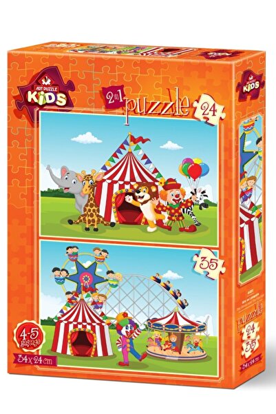 Art Puzzle Sirk ve Lunapark 2'li 24+35 Parça Yapboz