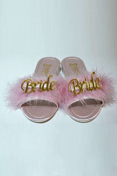GIONA Women's Furry Bride Bridal Slippers