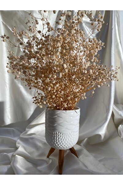 AFAM HEDİYELİK Beyaz Desenli Seramik Ayaklı Bitki & Orkide Saksısı