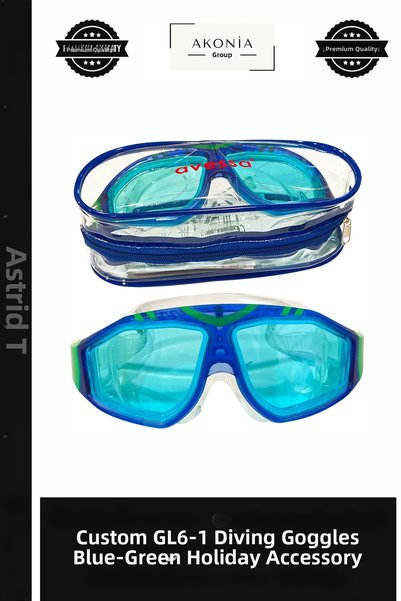 Generic Brand Custom-Made GL6-1 Swimming Goggles, Blue-Green, Vacation Access...