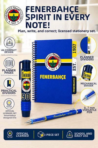 Fenerbahçe A5 Planner-Style Ruled and Checked Spiral-Bound Notebook, Versatil...