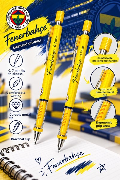 Fenerbahçe Licensed Versatil Pen 0.7 Dual-Tip Pen Set, Pens, School Stationer...