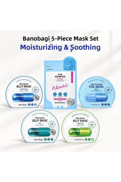 Banobagi مجموعة ترطيب وتهدئة البشرة – 5 أقنعة