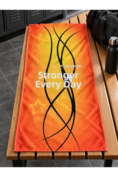 Dotamess Stronger Every Day Printed Sports Fitness Towel, 50X100 Cm, Highly A...