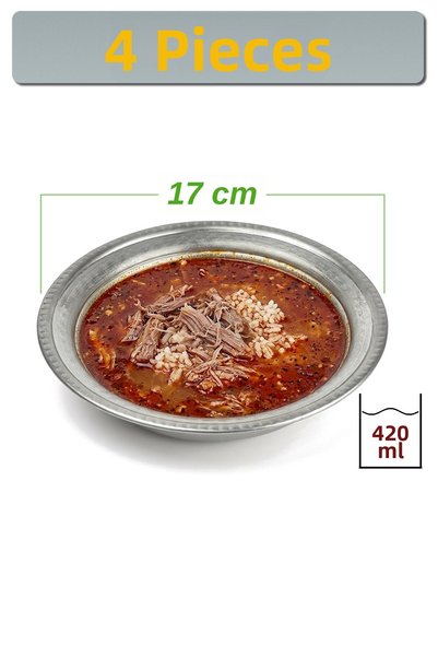 Binbir Trend 17 cm Chrome-Plated Steel Soup and Beyran Bowl, 420 ml | Restaur...