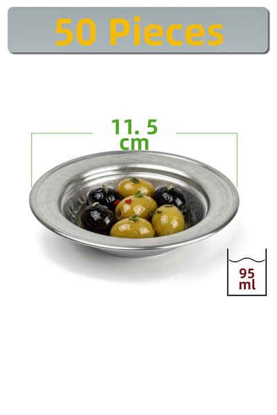Binbir Trend 11.5 cm Chrome-Plated Steel Olive and Breakfast Bowl, 95 ml | Me...