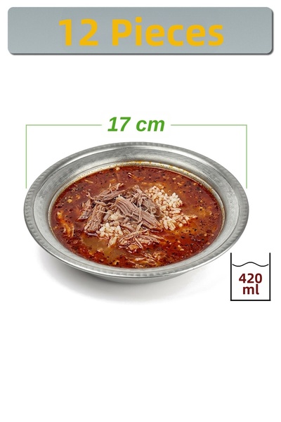 Binbir Trend 17 cm Chrome-Plated Steel Soup and Beyran Bowl, 420 ml | Restaur...