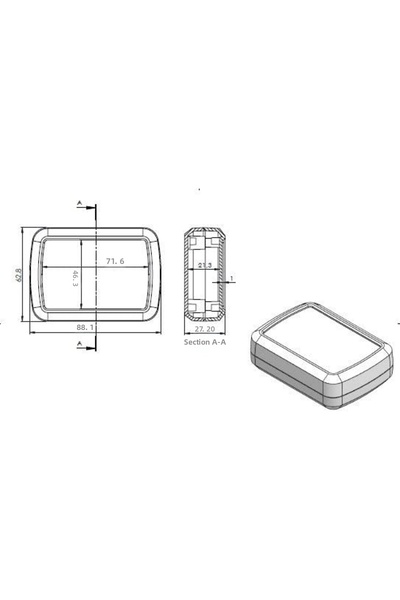 SANEC Pla Electronic Project Box (Dimensions: 88.5X63X27.5Mm) - Black