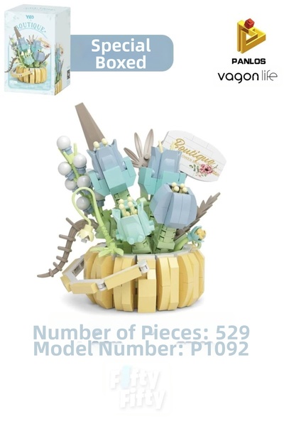 Vagonlife Panlos Boutique Series Mini Flower Bouquet 529 Pieces Toy Building ...