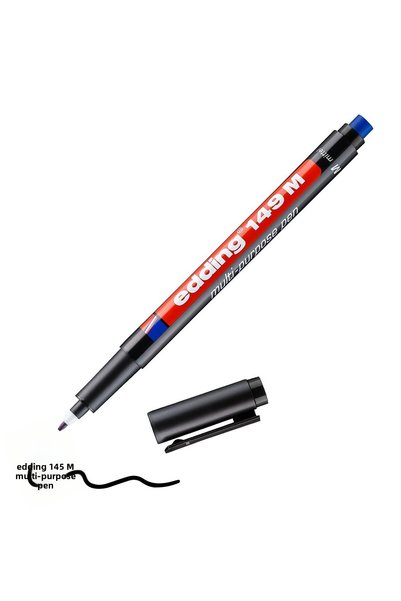 Edding 149 m Permanent Marker with Eraser - Acetate Marker - Black - 1 Marker...