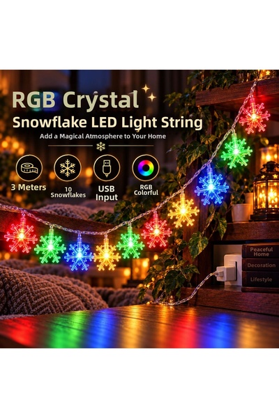 Coverzone Set de 10 lanțuri luminoase LED colorate RGB cu figurine în formă d...