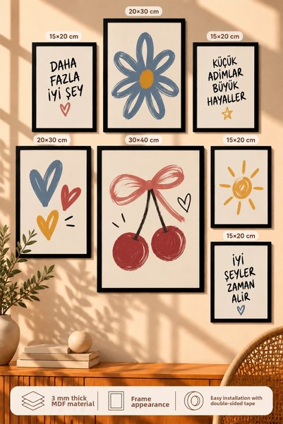 UNT 7-Piece Frame-Looking Modern Painting Set |   Retro & Pop Art |   Living ...