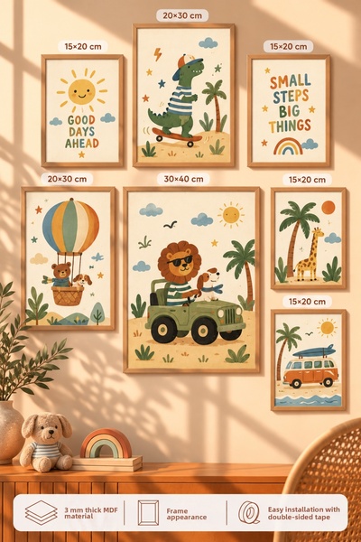 UNT 7-Piece Frame-Looking Modern Painting Set |   Retro & Pop Art - Children'...
