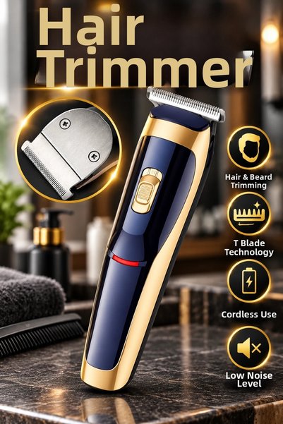 canrodi HK-6005 Trimmer – Cordless Hair and Beard Trimmer with T-Blade Techno...