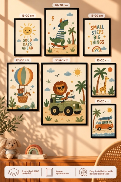UNT 7-Piece Frame-Looking Modern Painting Set |   Retro & Pop Art - Children'...