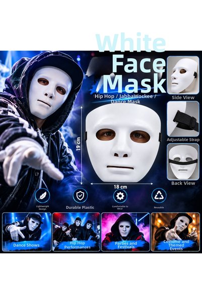 northcity n White Hip Hop Anonymous Jabbawockeez Dance Mask 18x19 cm BX