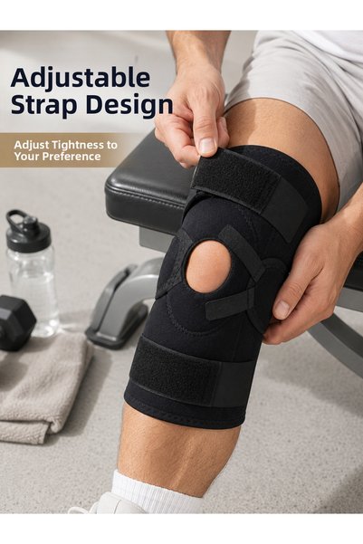 TheGencoo Ligament Knee Brace with Side Support, Open Patella, Adjustable for...