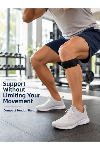 TheGencoo Knee Tendon Band Adjustable Velcro Sports Support Band Black