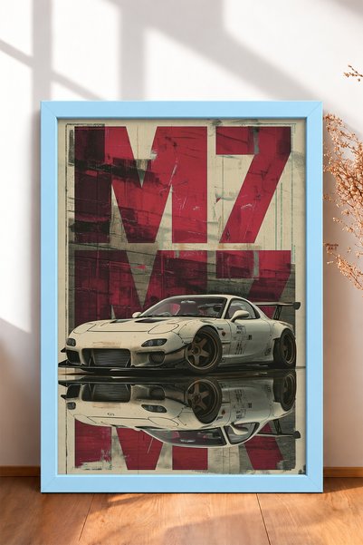 HOMEPACK Mirrored Retro Japanese Sports Car Framed Art Print / Car Poster for...
