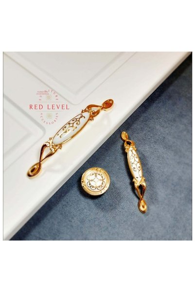 Red Level Emerald 212, Gold 128 mm Porcelain Handle Models for Cabinet, Drawe...