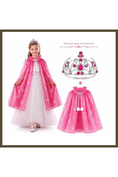 northcity n Fairy Tale Princess Pink Cape and Crown Set (85 cm) BX