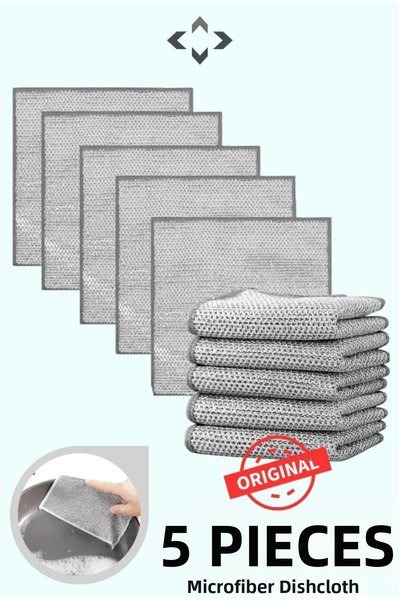 THREESTEP 5-Pack Multifunctional Scratch-Resistant Wire Dishcloths, Wire Dish...