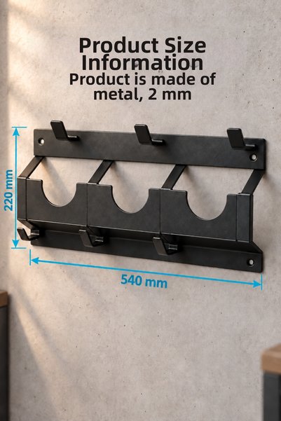 Havare Metal 3-Angle Grinder Wall Leveler - Black Metal Strap