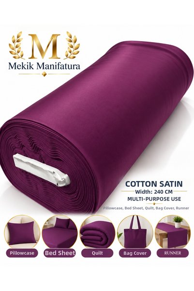 MEKİK MANİFATURA Mat Cotton Satin Fabric 240 cm Most Versatile Solid Color Ho...