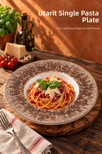 Heda Porselen Utarit Single Porcelain Pasta Plate, Risotto and Salad Serving ...