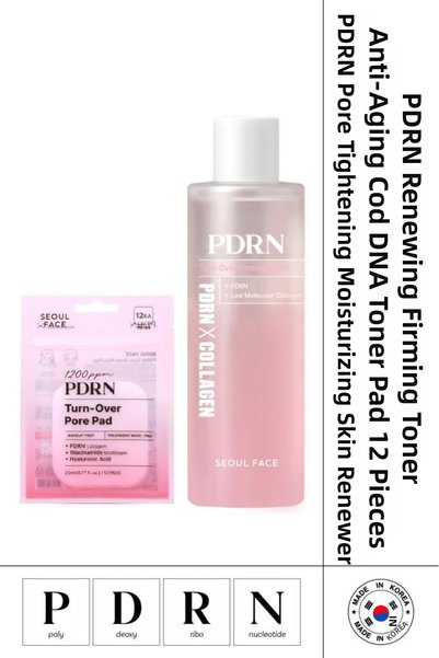 Dermal Pore-Tightening and Skin-Revitalizing Pdrn Tonic Pads (12 Pieces) and ...