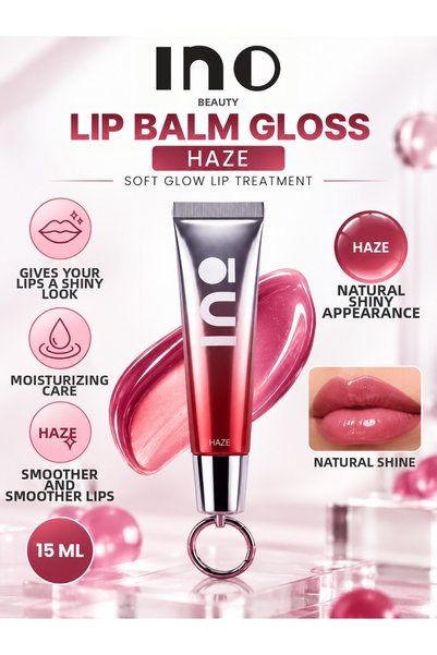 inobeauty Lip Balm Gloss Haze 15 ml - Moisturizing and Gloss-Enhancing Lip Ca...