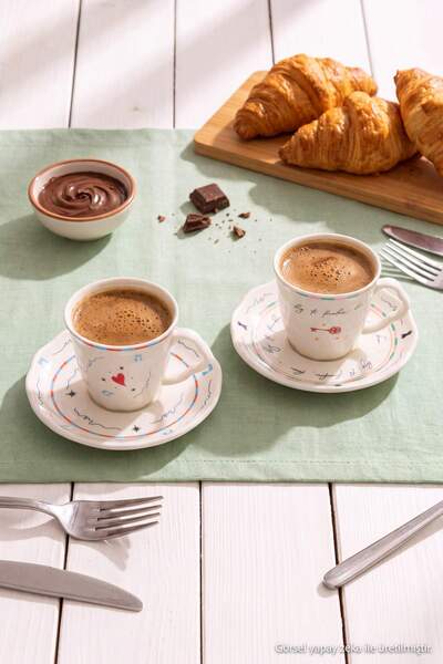 TRENDYOLMİLLA HOME Комплект от 2 десенирани чаши за кафе, 90 мл, TPHAW27KFC00010