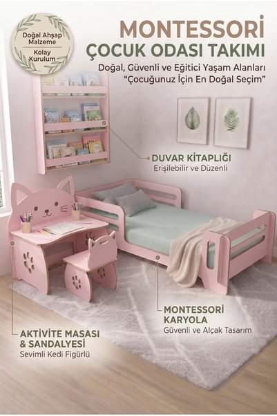 terra ws Montessori Bebek ve Çocuk Odası Takımı – Montessori Karyola Yatak Ah...