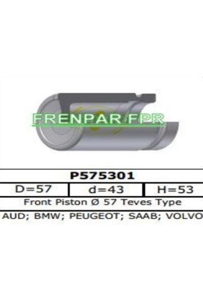 FPR Fren Kaliper Pistonu Ön Audi, Opel, Saab, Skoda, Toyota, Vw