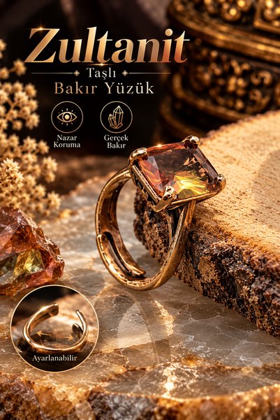 NBS Beautiful Naturel Stones Bakır Saf Zultanit Kristalli Trend Baget Kalitel...
