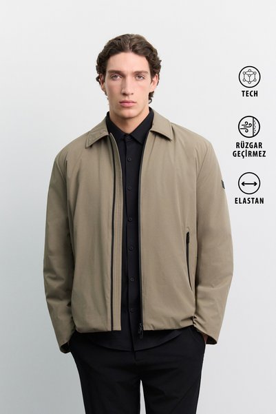 Avva Men's Mink Classic Collar Lightweight Windproof Technical Fabric Comfort...
