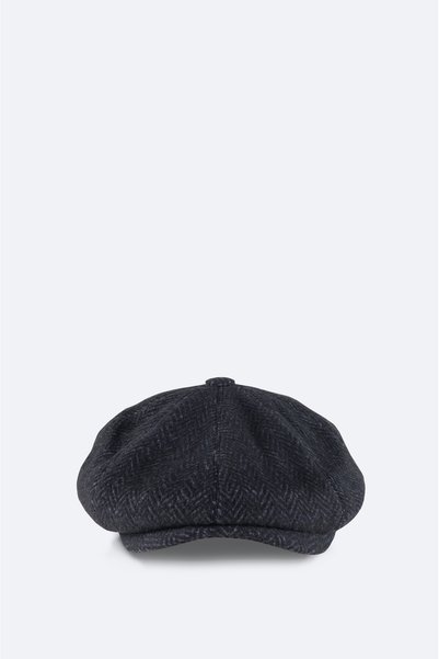 Avva Men's Navy Blue Wool Blend Patterned Cap Hat A52Y9205