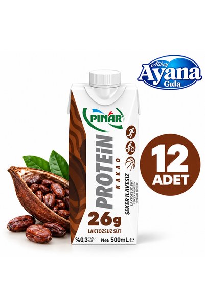 Pınar Kakaolu Protein Süt 500 ml X 12 Adet (GÜNCEL TARİHLER) HEDİYELİ ÜRÜN !!!