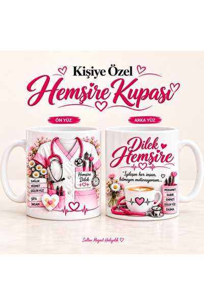 Sultan magnet hediyelik Kişiye Özel Ebe Hemşire Kupası, İsimli Porselen Kupa,...