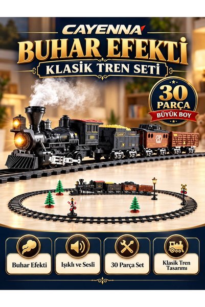 cayenna Işıklı ve Sesli Classic Buharlı Tren - Vardem Oyuncak FF-1613A